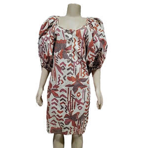 Alberta Ferretti women Dress US 10 dramatic Sleeves Patterned bohemian VTG. #C